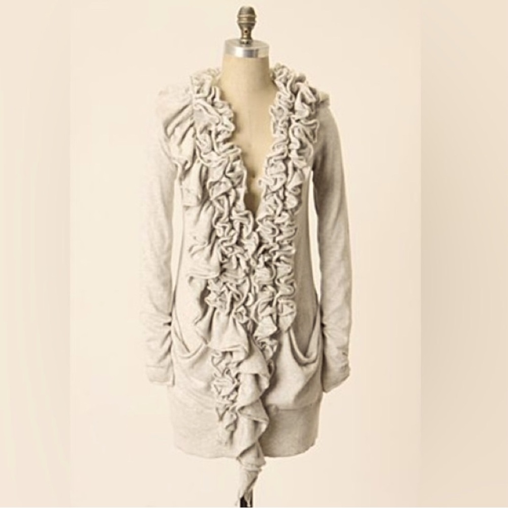 Anthropology Moth Ruffle Plaza Cardigan